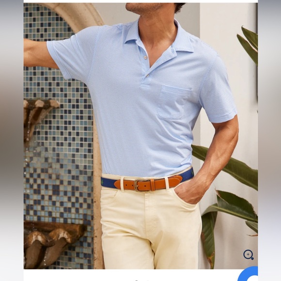 J. McLaughlin Other - J.McLaughlin Callahan Cotton Polo in Stripe  French Blue/White